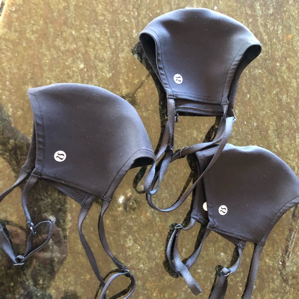 3 black Lululemon face masks NEW
